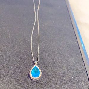 Lab Made Blue Topaz Necklace